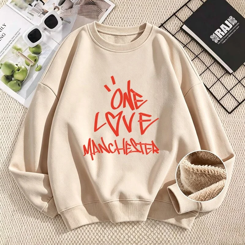 One Love Manchester Crewneck Sweatshirt Concert Long Sleeve Sweatshirts Pullover for Men and Women Fleece Clothes Y2k Streetwear