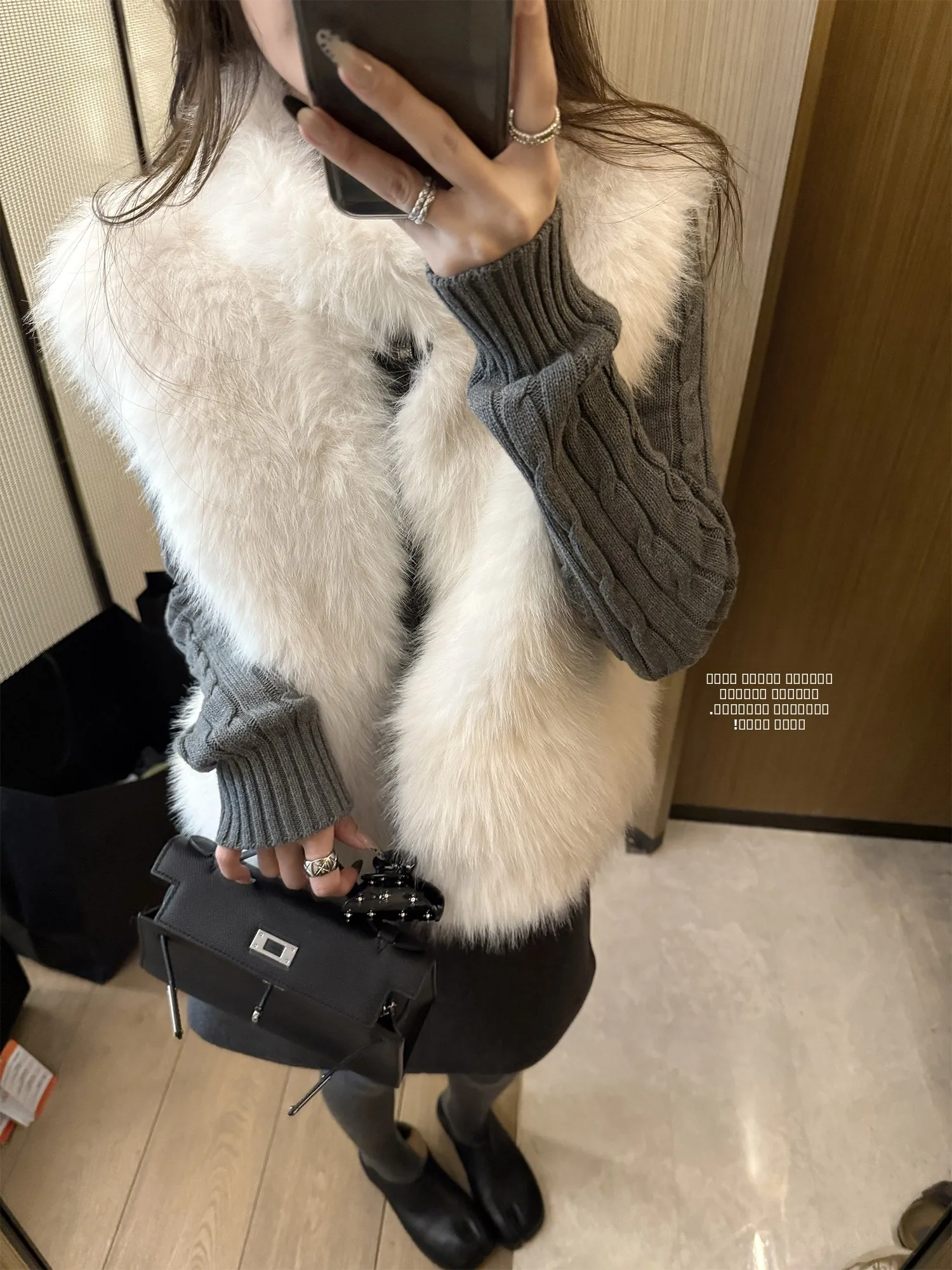 

Superniniyy Premium Fur Simulation Plu Stand Collar One-Piece hine Eco-Friendly Fur Vest Winter Thi Warm Pure Color