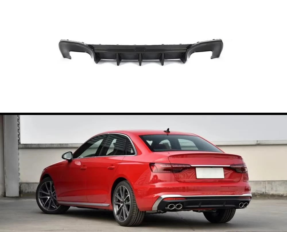 Dry Carbon Fiber Rear Bumper Diffuser Lip Spoiler for Audi A4 Sline S4 2020-2021