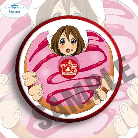 58mm Japan Anime K-ON Light tone girl Cosplay Badge Cartoon Collection Bags Badges For Backpacks Button Clothes Brooch Pins gift