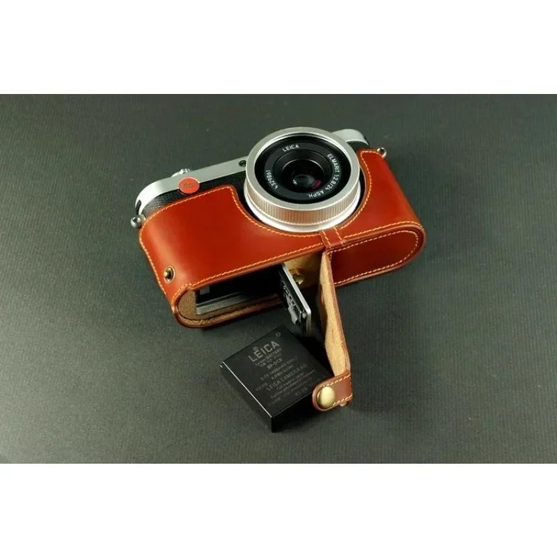 جراب كاميرا مصنوع يدويًا من الجلد الأصلي ، تصميم لـ Leica X1 ، X2 ، Type our our