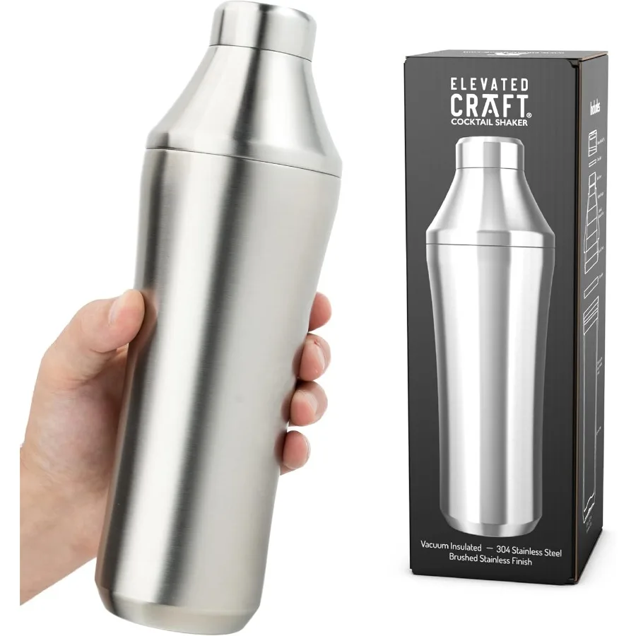 

Hybrid Cocktail Shaker Premium Vacuum Insulated Stainless Steel Cocktail Shaker Innovative Measuring System Martini Shaker for
