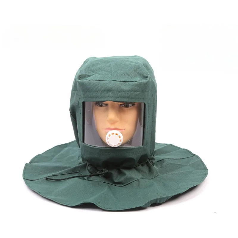 Industrial Labor Work Protection Canvas Sand Blasting Hood Anti Wind Anti Impact Mild Blasting Polishing