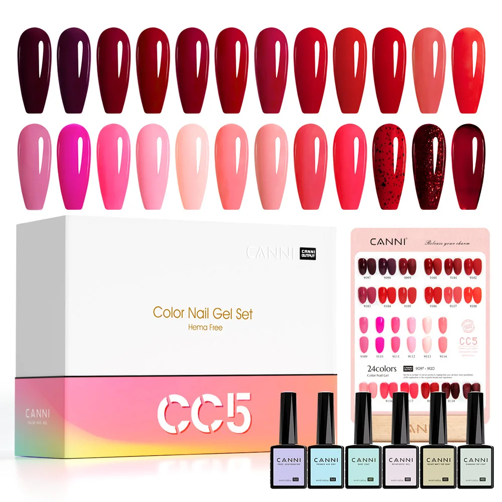 CANNI Gel-Nagellack # 9120 Tiefrote Farbe HEMA-FREI TPO-FREI Abziehbares UV-LED Langanhaltender Hochpigmentierter Nagelstudio-Maniküre-Gel – Detail 1
