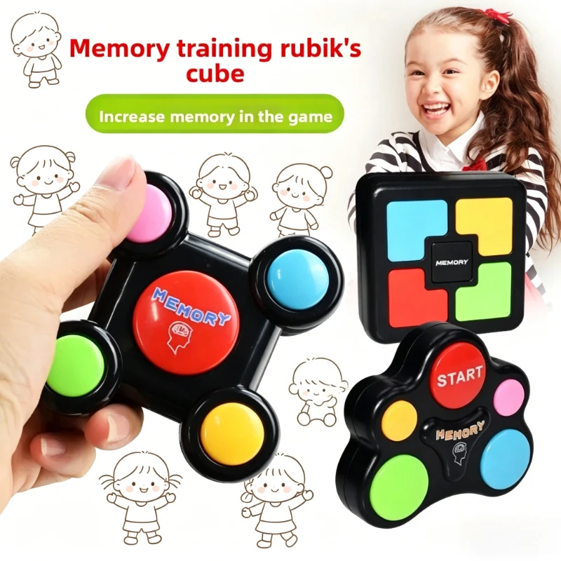 Large Memory Game Console Keychain Handheld Puzzle Toy Flashing Light Kids Brain Training Interactive Toy