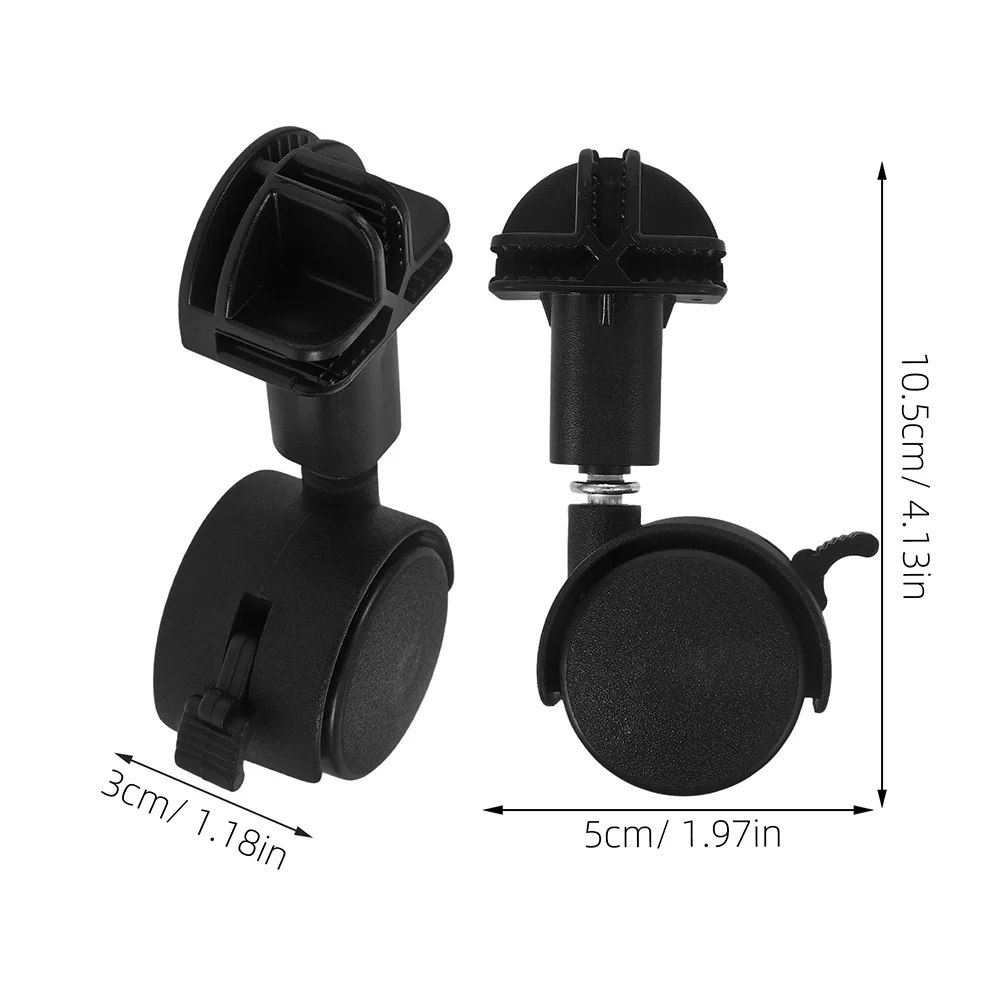 4 قطعة عجلات عربة أطفال بديلة عجلات دوارة من البلاستيك الأسود محامل حديدية منزلقة ناعمة تصميم هادئ لكرسي المكتب