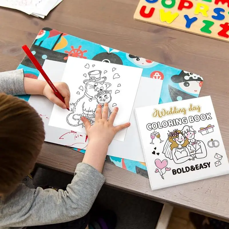 Wedding Day Coloring Book Kids Coloring Activity Book 40 Pages Coloring Wedding Place Mats Children's Wedding Coloring Books For