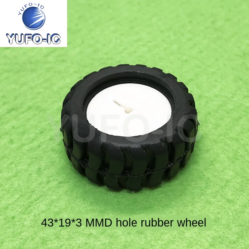 السفينة حرة 1 قطعة D حفرة المطاط عجلة تتبع سيارة روبوت اكسسوارات 43*19*3 مللي متر لتقوم بها بنفسك إنتاج صغير نموذج عجلات