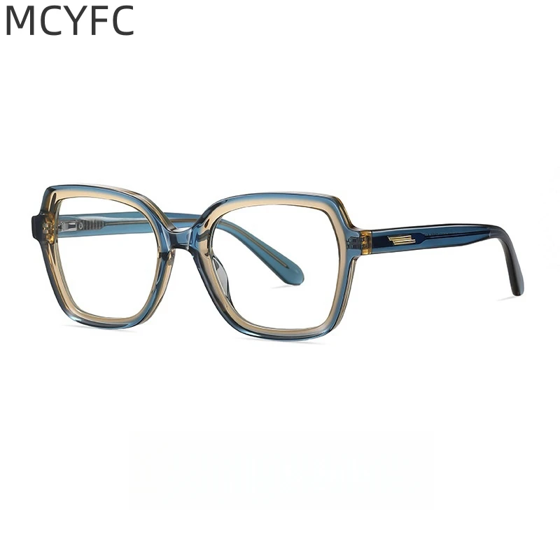 

MCYFC Anti Blue Light Eye Glasses Frame for Women Acetate Material Vintage Elegant Style Glasses Frames Men Square Eyeglasses