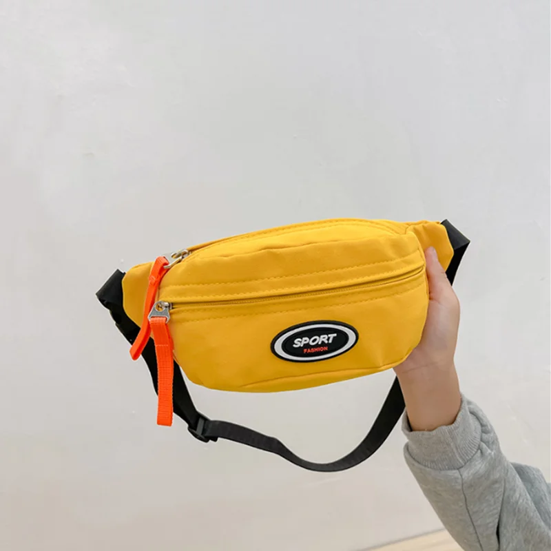 Cute Children Waist Bag High Quality Canvas Belt Bags Designer Crossbody Chest Bag Female Solid Fanny Pack Hip Purse