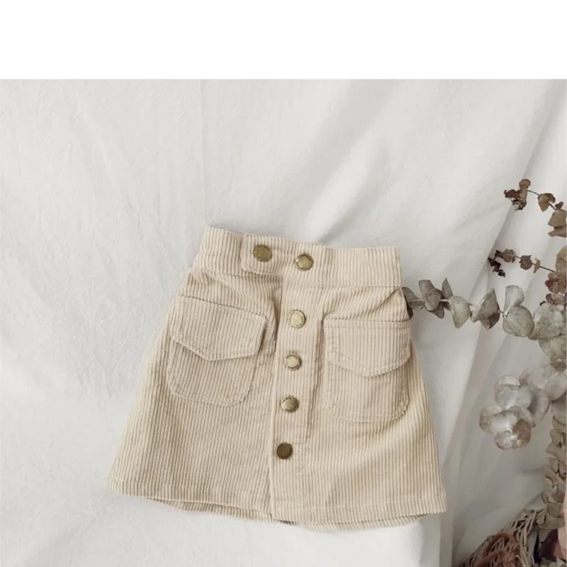 Fashion Baby Girl Princess Corduroy A-line Skirt Infant Toddler Teens Child Short Skirt Autumn Winter Casual Baby Clothes 1-14Y