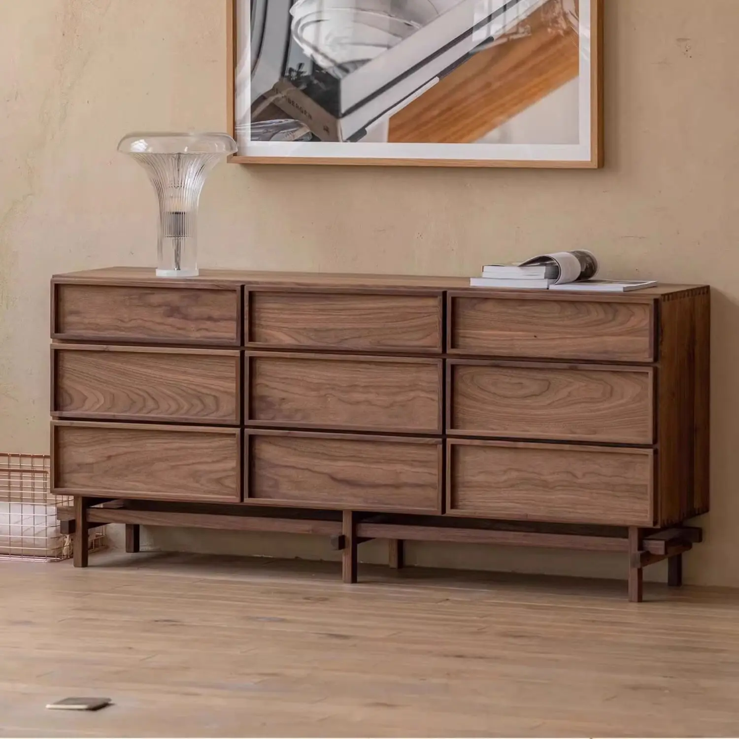 Nordic solid wood chest living room sofa side cabinet storage drawer cabinet bedroom storage cabinet
