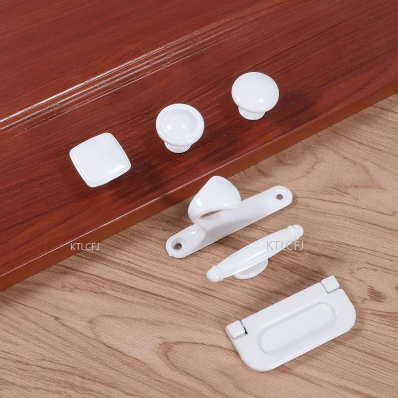 1 Pc European Style  White Handles Aluminum Cabinet Door Handle Drawer Single Hole Knobs Furniture Handles  Hardware