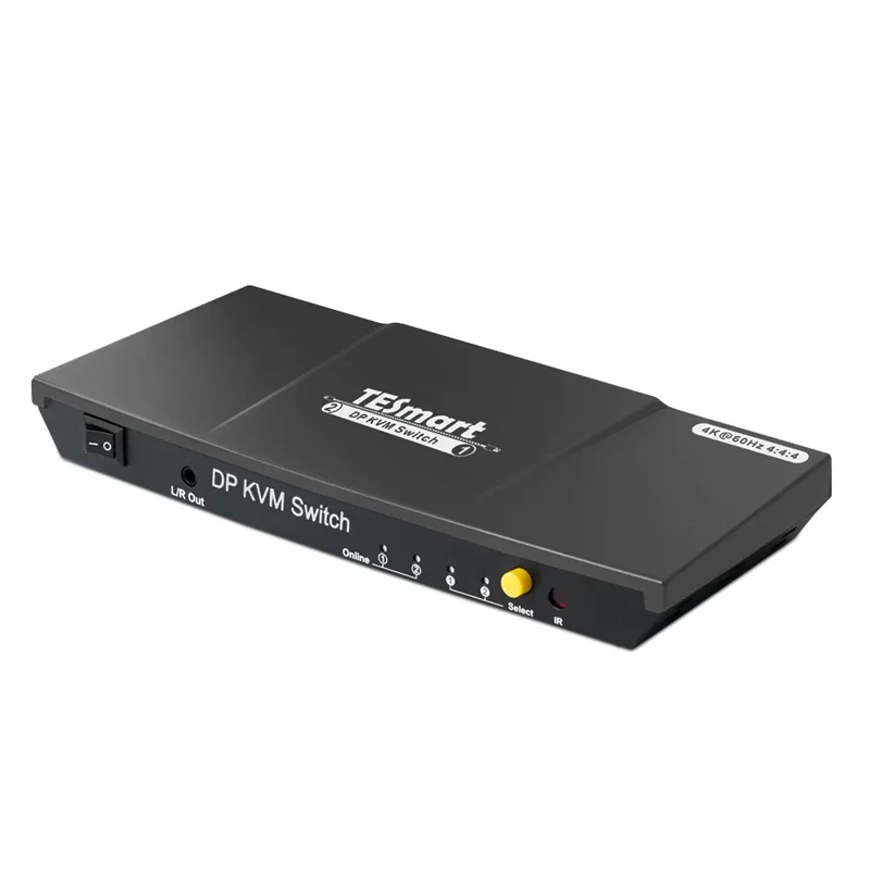 KVM Switch 2 In 1out With Hot Key Switch Selector 4K Video Switcher 2 Ports Hot Plug And Play Computer DisplayPort KVM