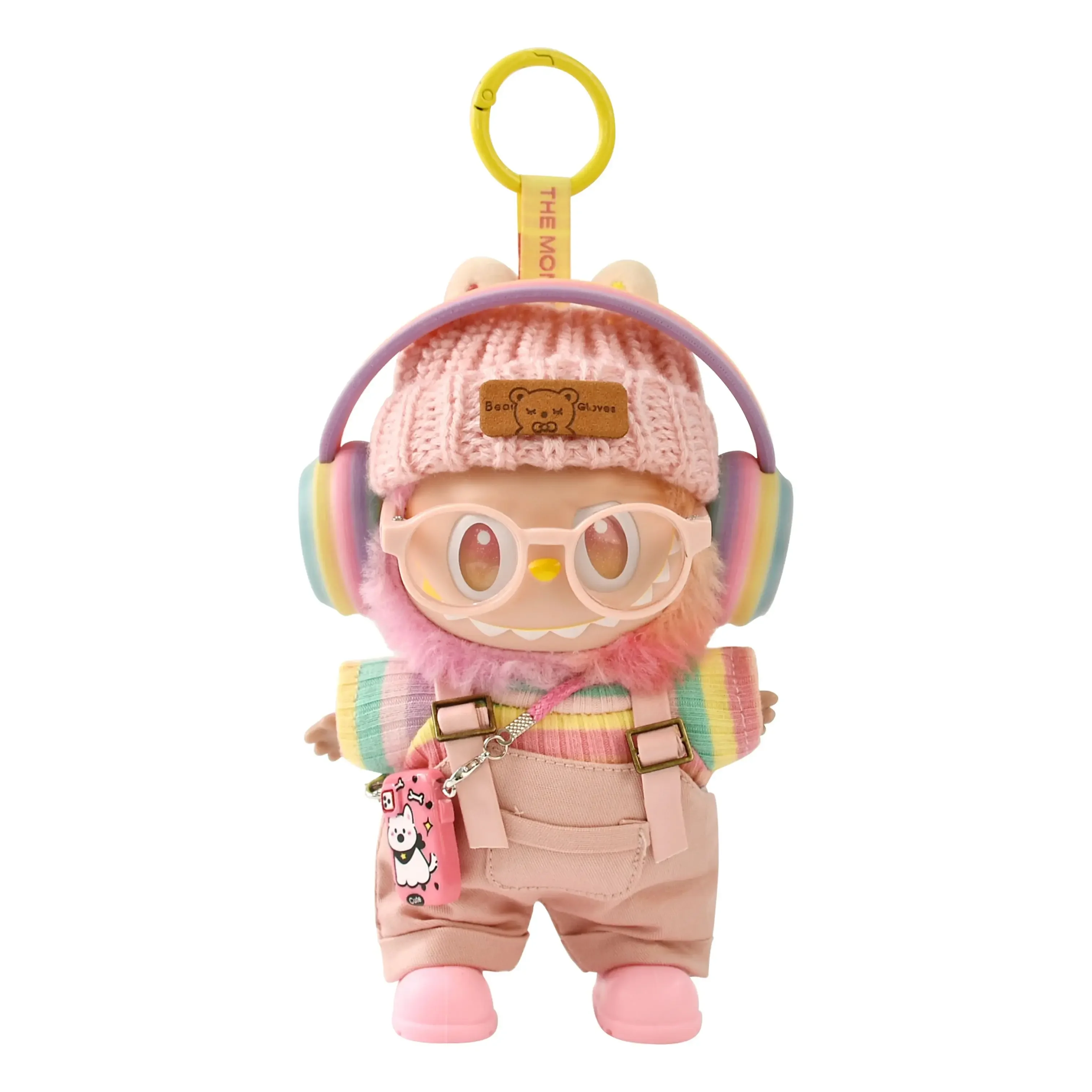 

Labubu Doll Clothes Pink Outfit Only Clothes No Doll 17cm Gen1 Gen3 Cute Rainbow Headphone Style Cool Accessories