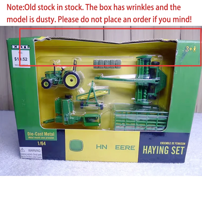 ERTL 다이캐스트 1:64 스케일 Haying 세트 트랙터 견인 농장 세트 합금 모델 완성 시뮬레이션 컬렉션 장식 디스플레이