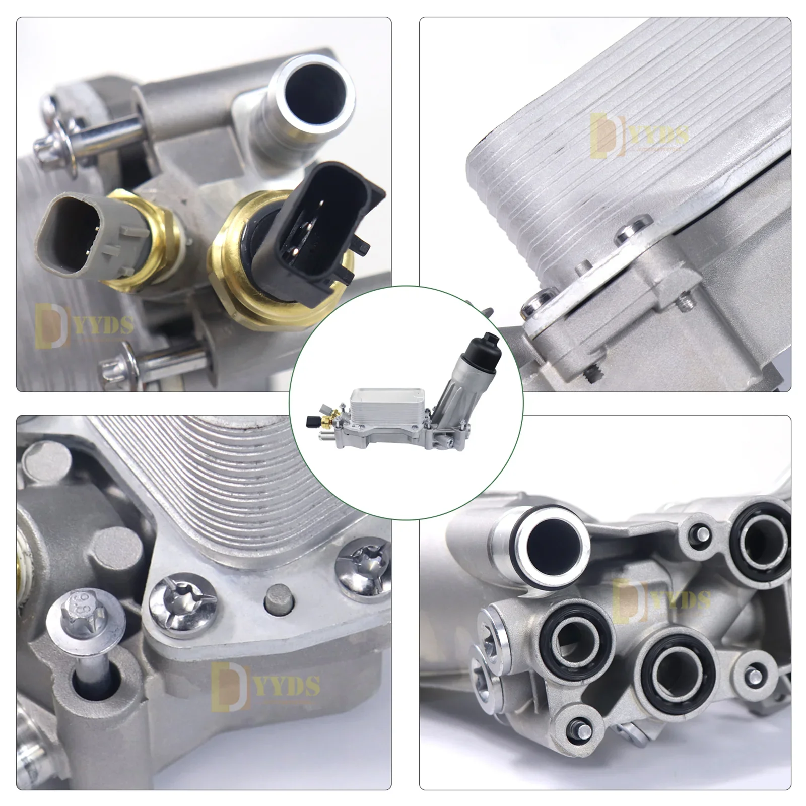 Aluminum Engine Oil Cooler for 2011-2016 Chrysler 200 300 Dodge Charger, Grand Cherokee, ProMaster 3.6L V6 5184304AE 68105583AF
