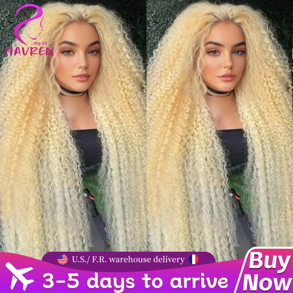 

Парик Havren 200% плотности, 613, кудрявый, с HD-кружевом, 13x6, из натуральных волос, глубокая волна, с кружевной передней частью, 13x4, медово-русый, для женщин