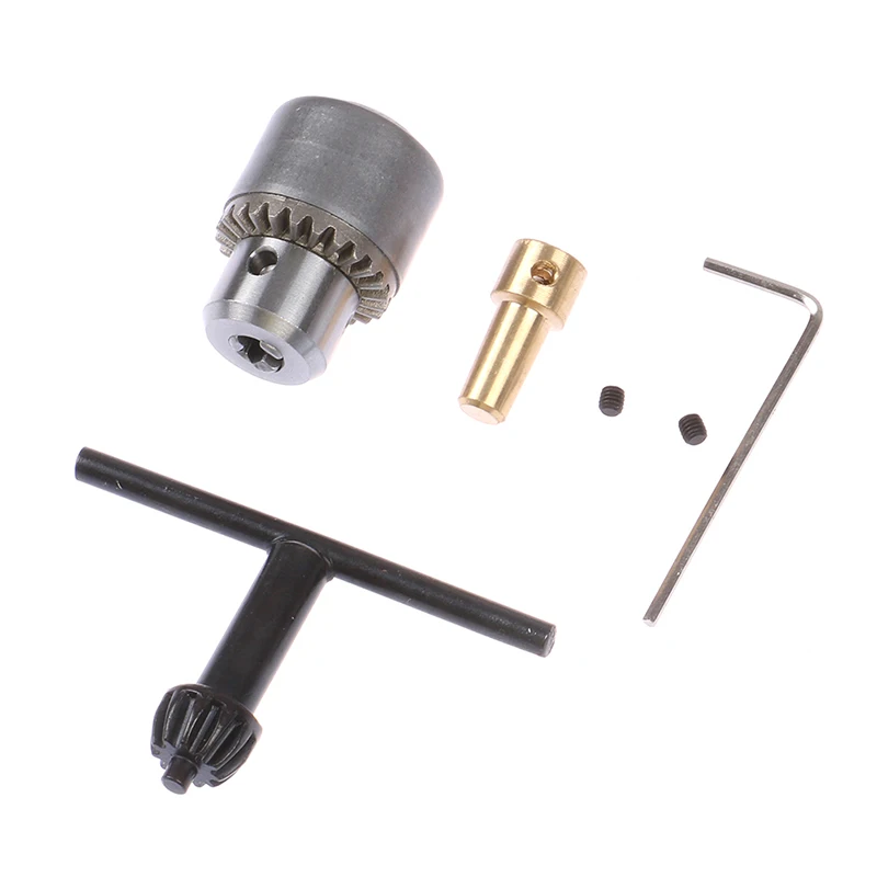 Motor Drill Chucks 0.3-4mm Taper Mounted Drill Chuck And Wrench With Chuck Key Brass Mini Electric Motor Drill Chucks Clamping