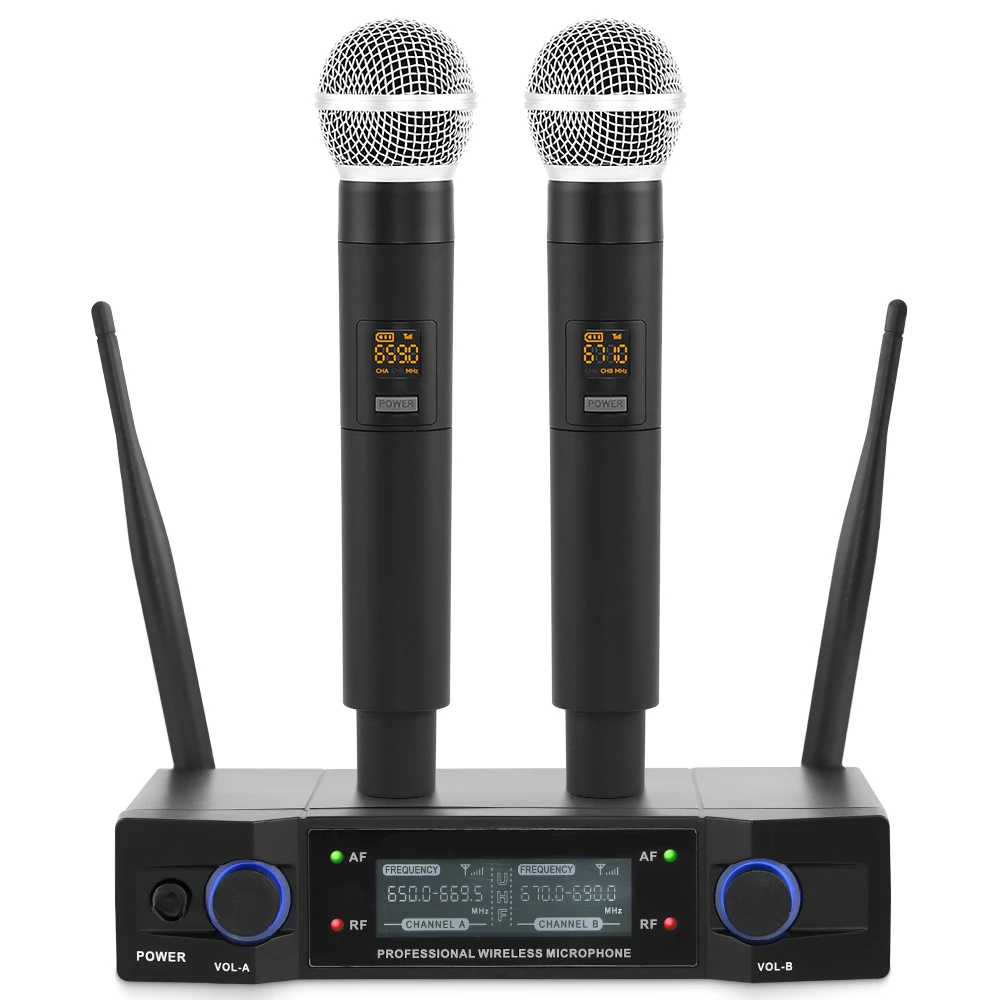

Профессиональная UHF беспроводная микрофонная система, портативная караоке для домашнего кинотеатра, PA-динамик, пение, вечеринка, церковь со светодиодным экраном