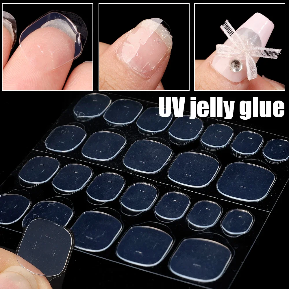 Gelei Nagellijm Sticker Sterke Zelfklevende Pers-On Nagels Tips Lijm Sticker Waterdichte Transparante Nagel Lijm Voor Diy Manicure Tools