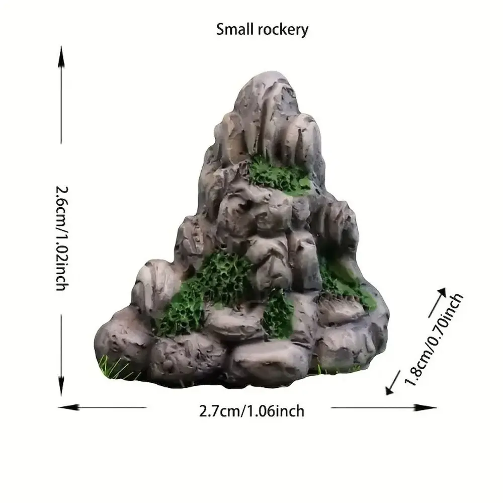 

Resin Crafts Miniature Rockery Ornaments Mini DIY Fake Mountain Realistic Simulation Mountain Stone Statue Fish Tank Decor