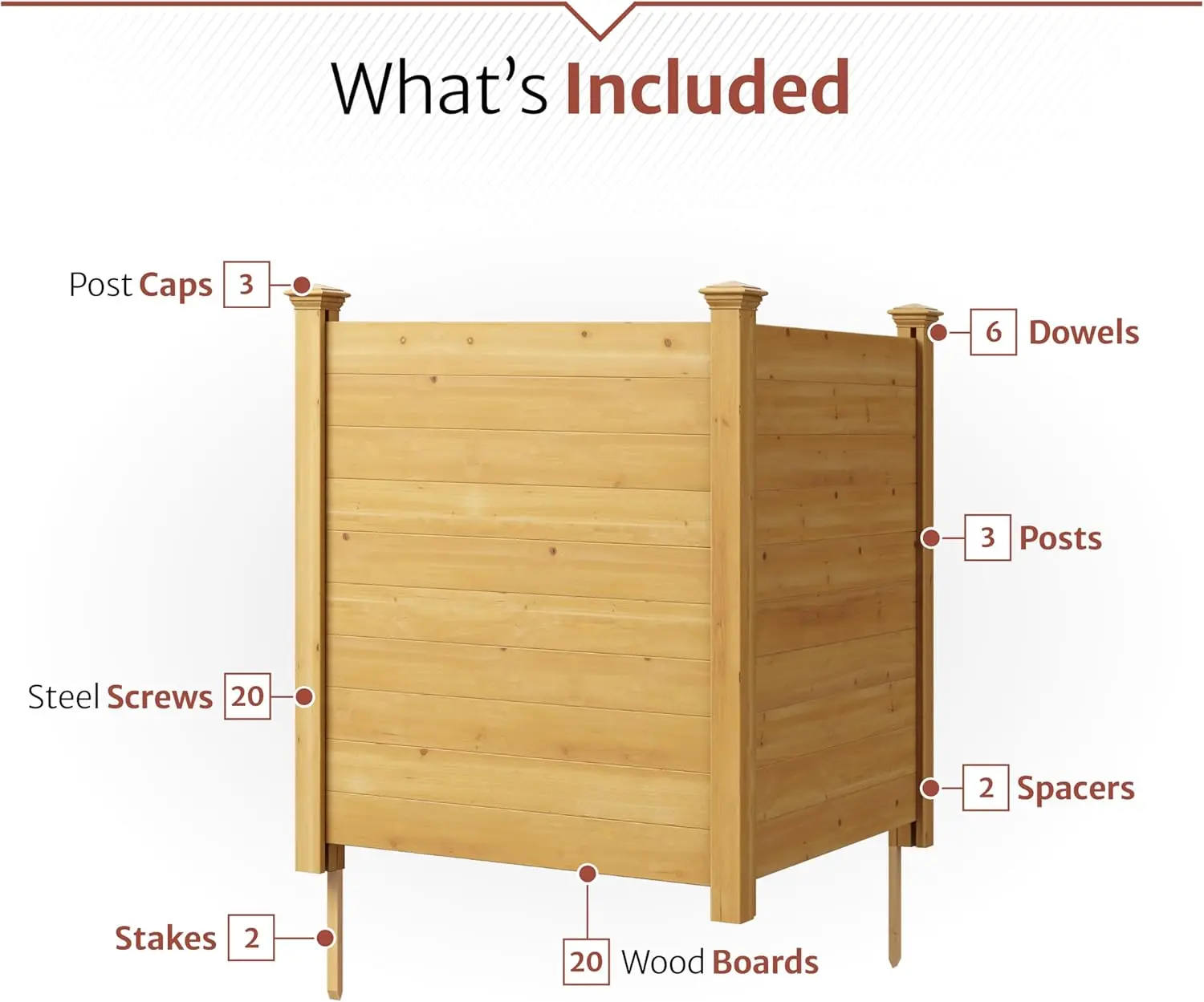 شاشة خصوصية خشبية ممتازة بطول 4 أقدام ارتفاع × 4 أقدام عرض (لوحتين) بدون حفر، جدار مثالي للخصوصية في الهواء الطلق، حاوية معدات حمام السباحة، #5