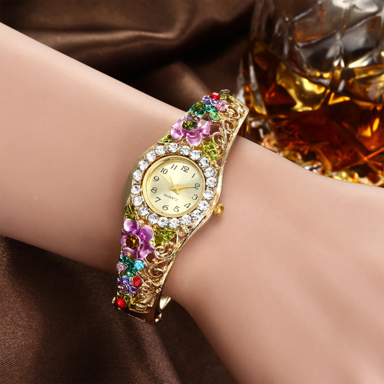 

watch for women Ladies Wrist Watches luxurious Flower Bracelet Analog Quartz Watch reloj Birthday Gift for mom and girlfriend