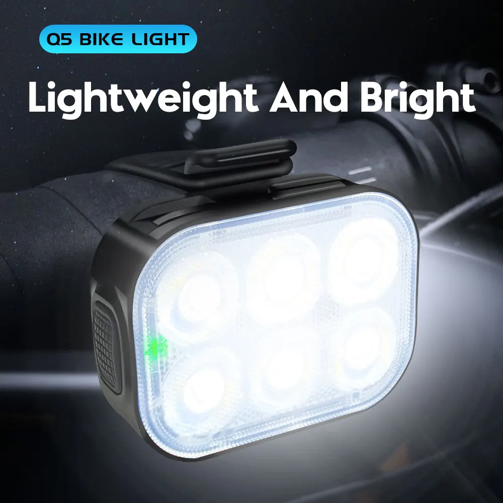 Q5 Bicycle Headlight Taillight MTB Road Bike Bright Flashlight Cycling Waterproof 50 200 Lumens LED Type-C Rear Front Lights