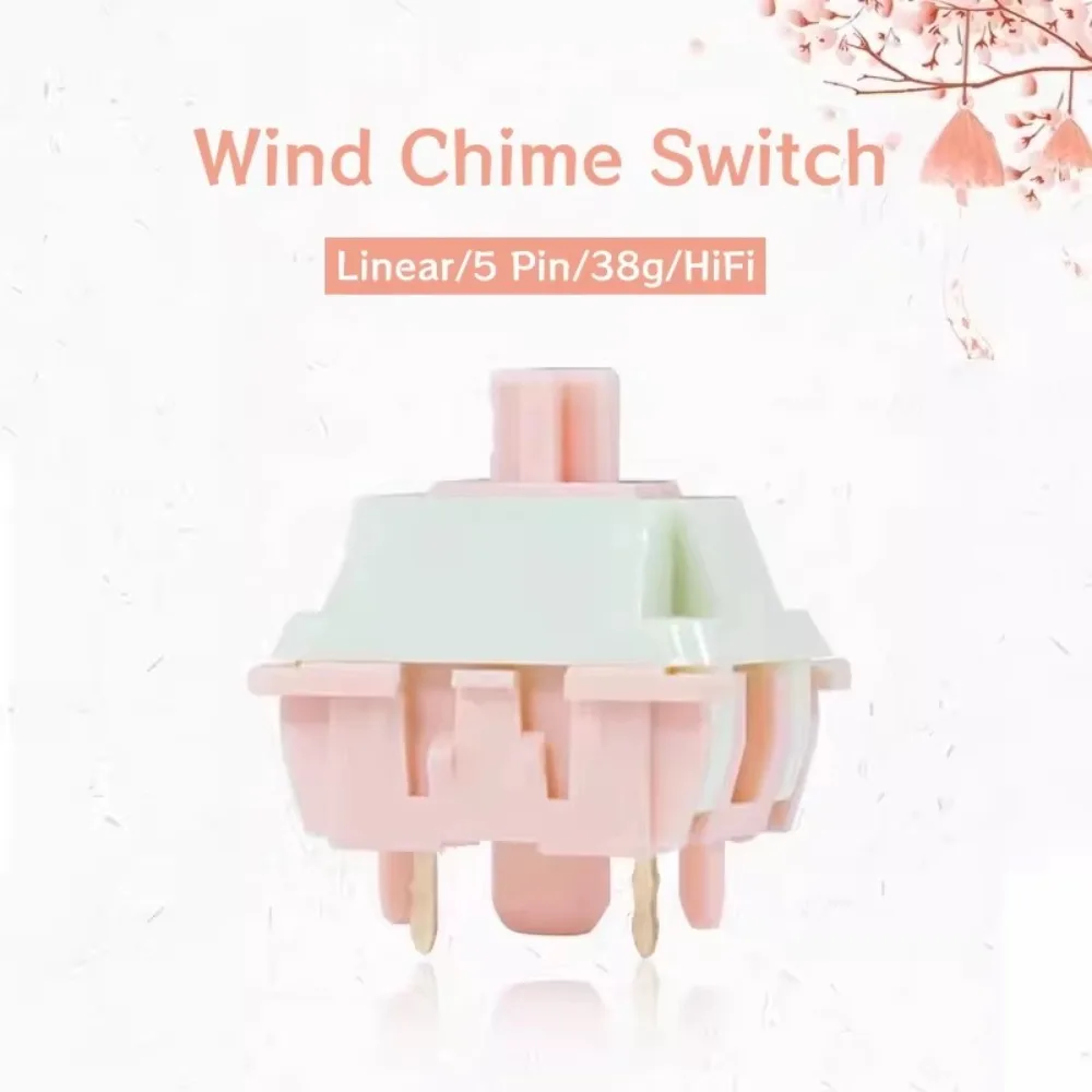 Wind Chime Switch Linear 5 Pin 38g HIFI MX Switches Quick Trigger Factory Lubrication Mechanical Keyboard Accessories Gifts