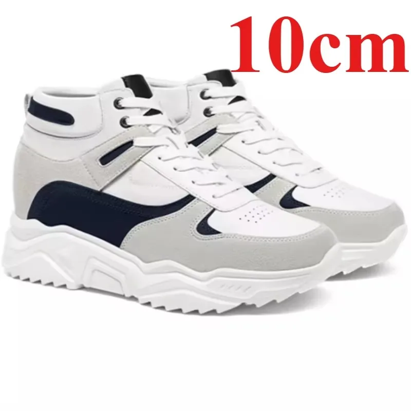 Invisible Height-increasing Shoes for Men's 10cm Elevator Shoes Genuine Leather Breathable Thick Platform Fashiona Leisure Shoes