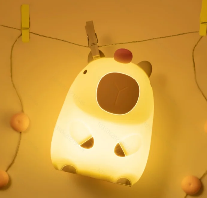 Ins wind Capibala night light creative bedside with regularly turn off the lights charging LED table lamp.