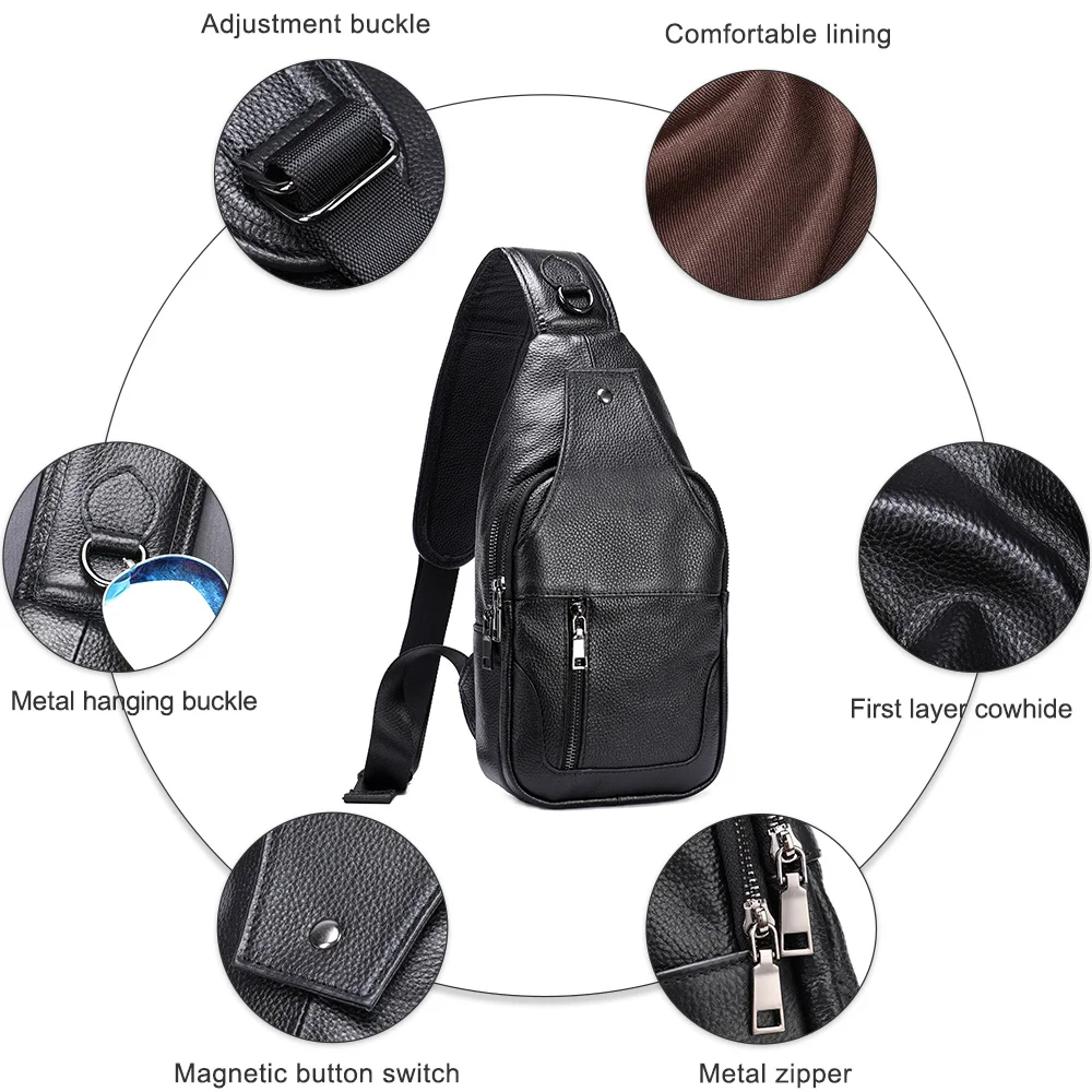 Casual Waterproof Men's Chest Bag USB Charging Waist Outdoor Sports Shoulder Business Straddle Husband