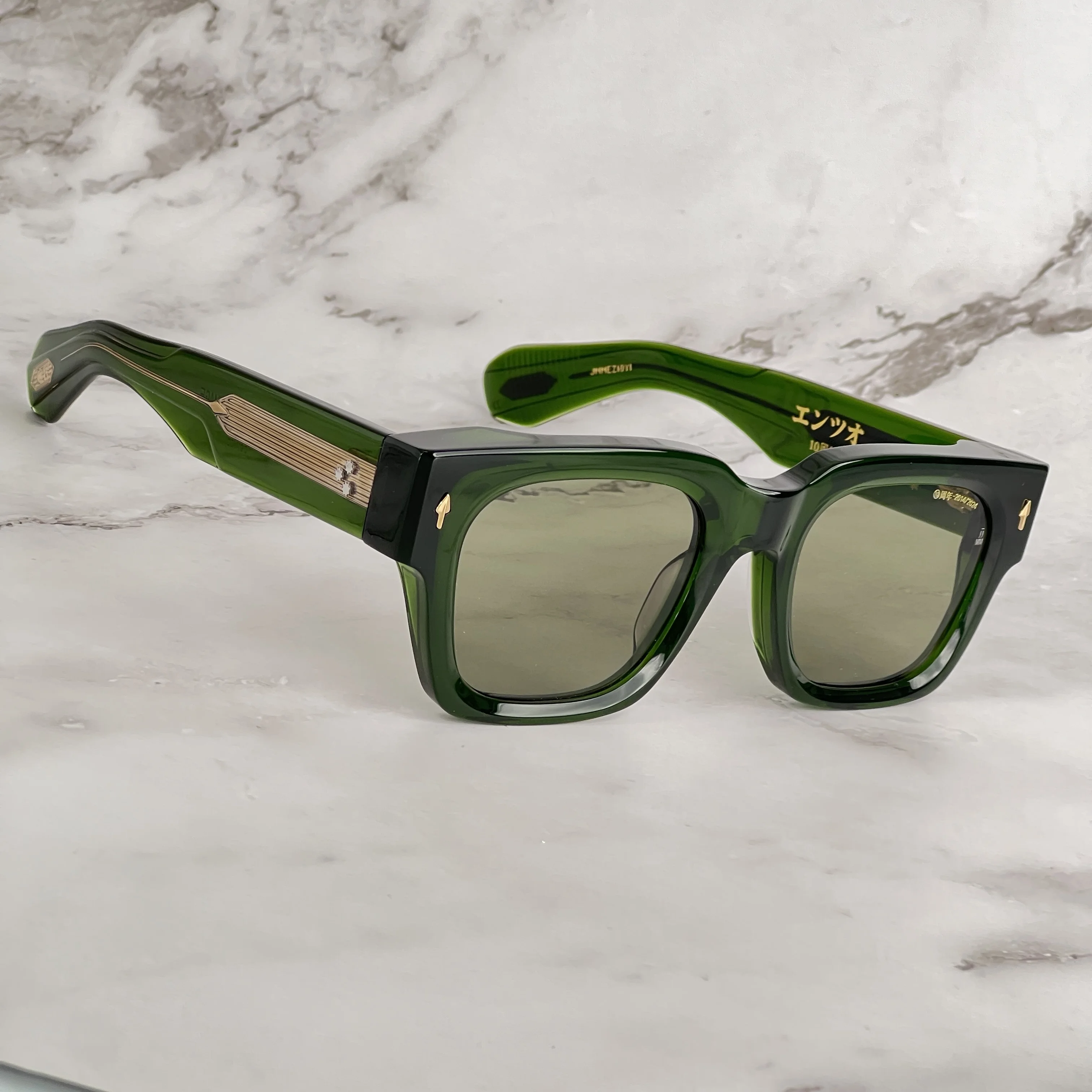 JMM ENZO 10th الذكرى اليابانية اليدوية النظارات الشمسية سميكة خلات إطار مربع UV400 مصمم النظارات الطبية البصرية fo