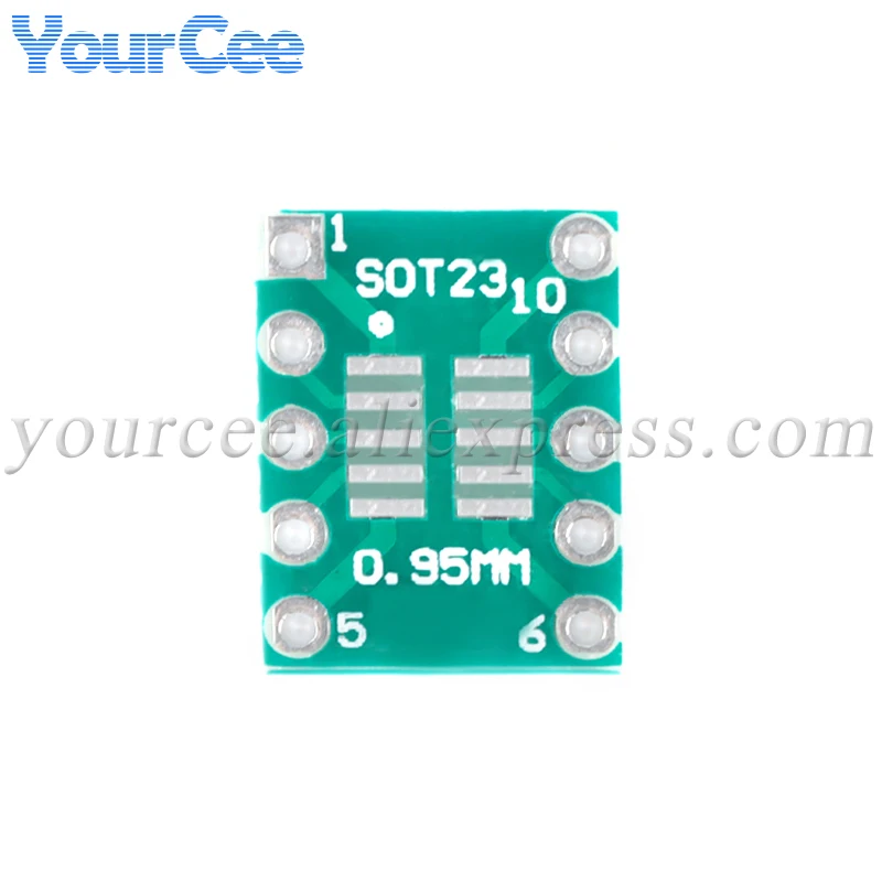 50 sztuk/10 sztuk SMD do DIP10 Pinboard UNAX 0.5mm/0.95mm do 2.54mm SOP10 MSOP10 SOT23 do DIP płyta adaptera PCB układ scalony — zdjęcie 5