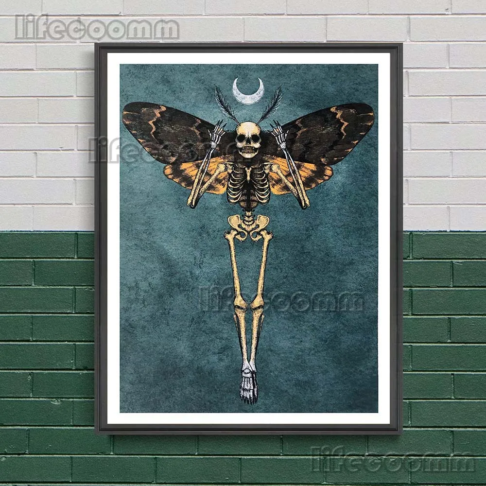 Sun And Moon Dark Surrealism Wall Art Canvas Painting Mushroom Clown And Moon Flower Vintage Poster And Print Home Decoration