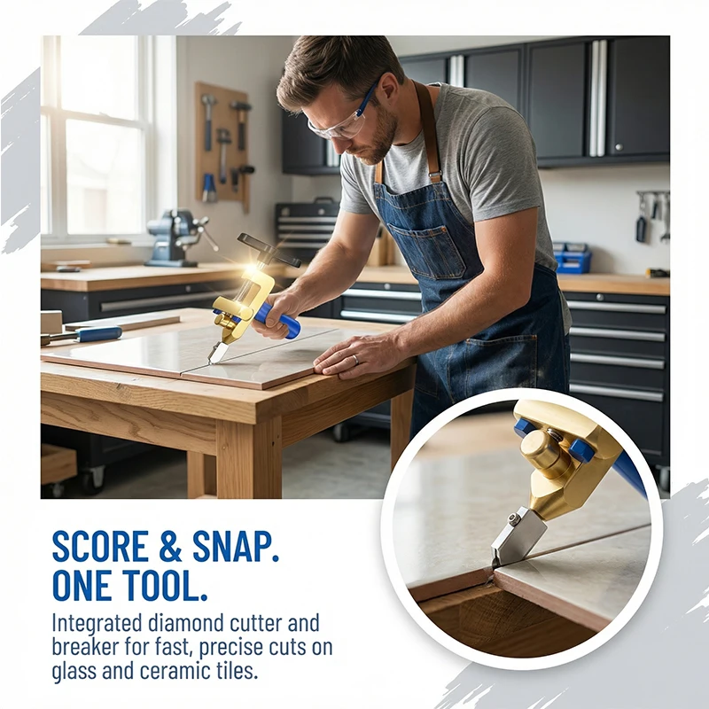 Heavy Duty 2-in-1 Tile Opener And Glass Cutter Tool Professional Manual Ceramic Tile And Mirror Cutter for DIY Home Improvement