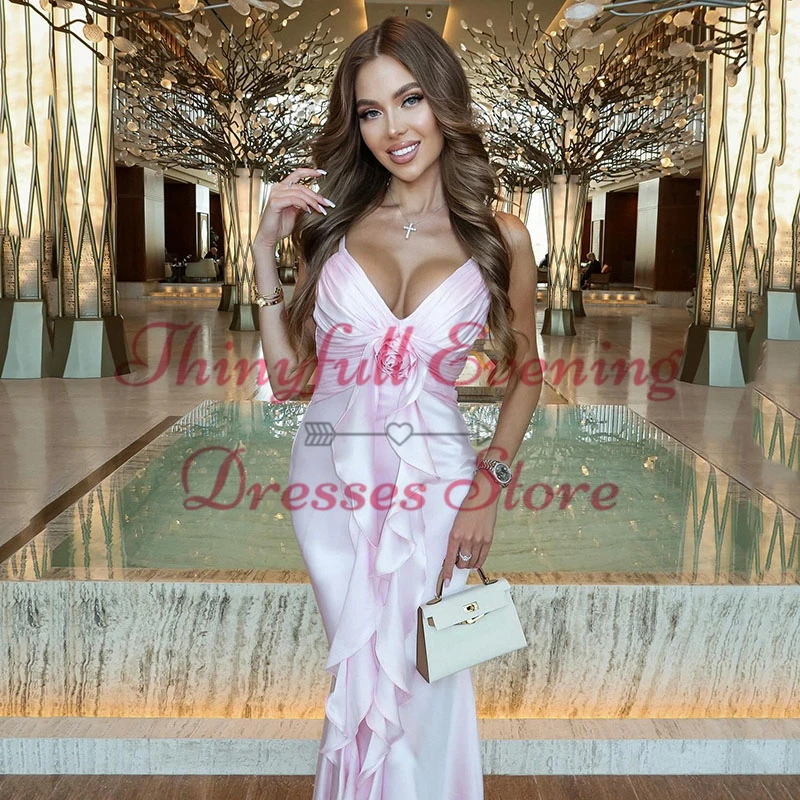 Thinyfull Sexy Mermaid Prom Evening Dresses 2024 Spaghetti Straps Satin Party Dress Formal Night Cocktail Prom Gowns Custom Size