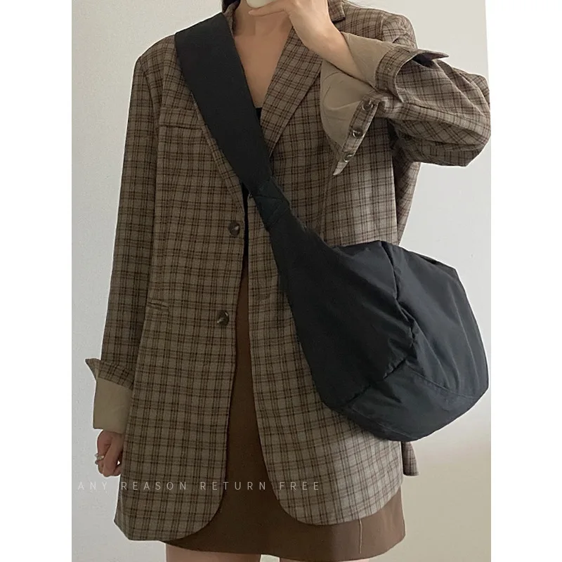Women Bag 2025 Nylon Fashion New Solid Simple Thickness Office Lady Shoulder Bags Pures and Bags Crossbody Girls Bags