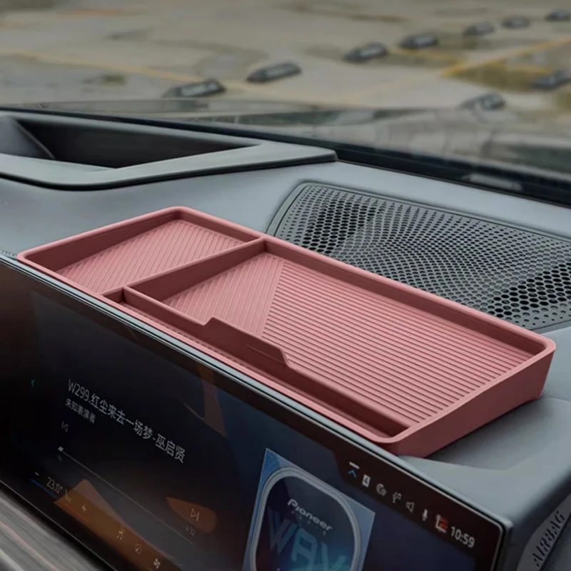 

For BMW X5 G05 2023 2024 2025 Storage Box Behind Dashboard Screen Silicone Material Increase Storage Capacity Car Accessories