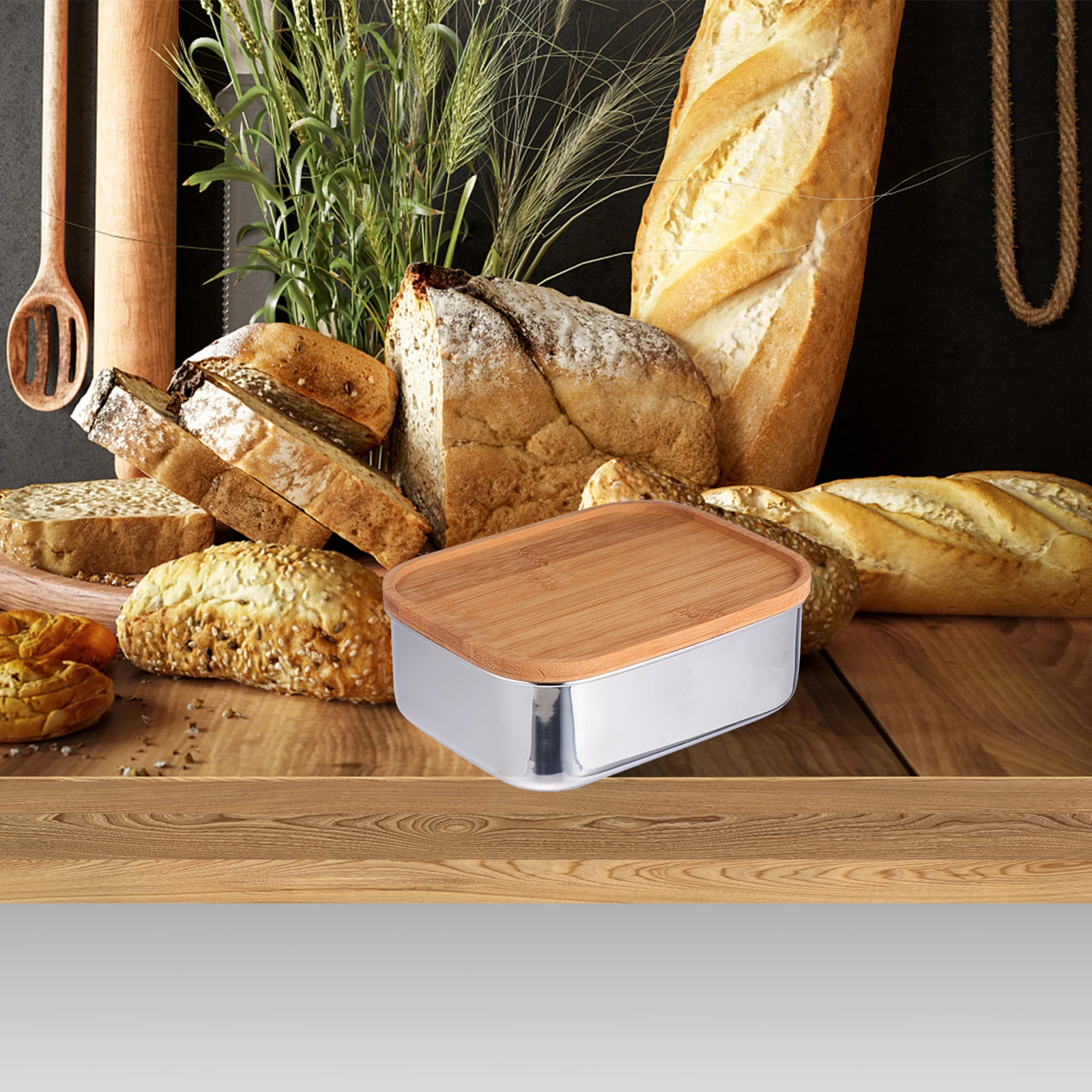 

Stainless Steel Box 1L Square Bento Container Divided Food Grade Portable Office School Picnic Stainless Steel Lunchbox Camping
