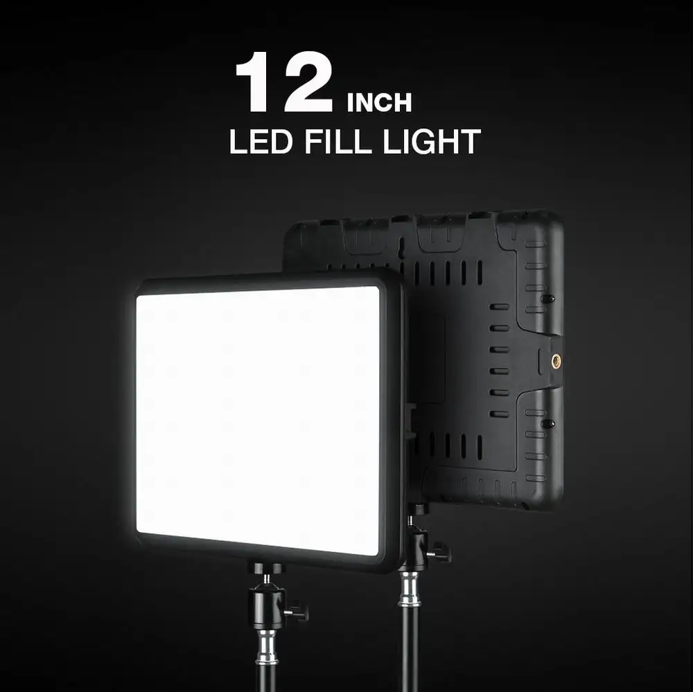 8/12 Inch Light Panel with 360 Rotation Ballhead LED Fill Light Lamp Live Streaming Photography Lighting 2800-7000K