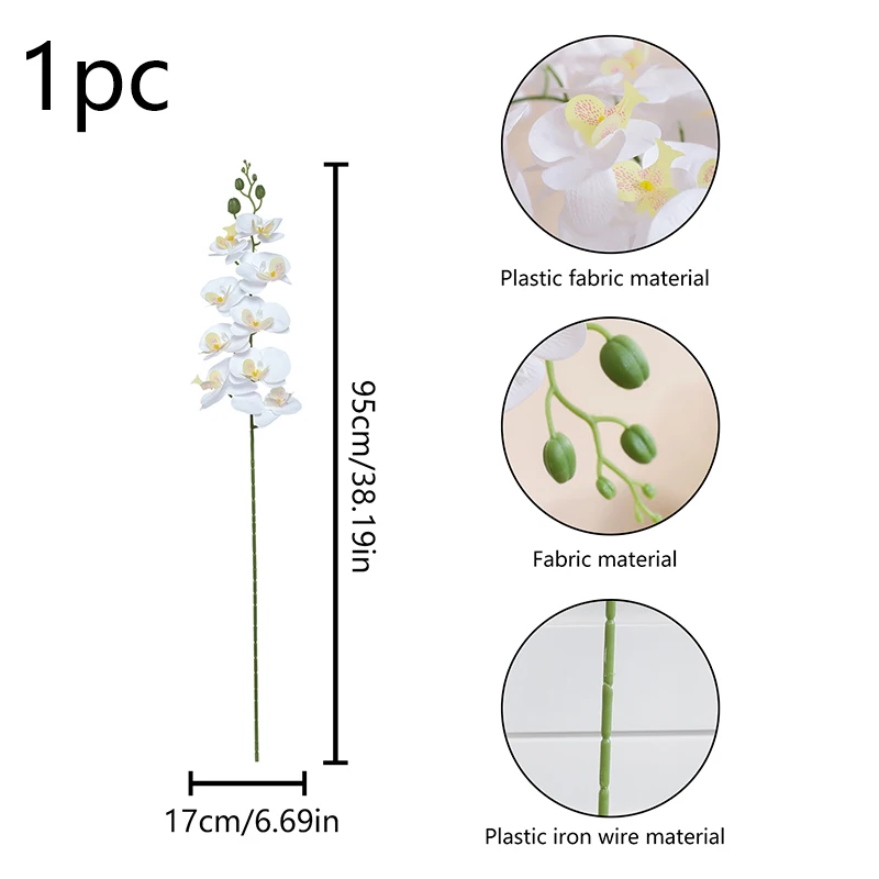 1PC/3PCS Artificial Butterfly Orchid Branches, DIY Vase Flower Arrangement, Holiday Wedding, Birthday Party Decoration