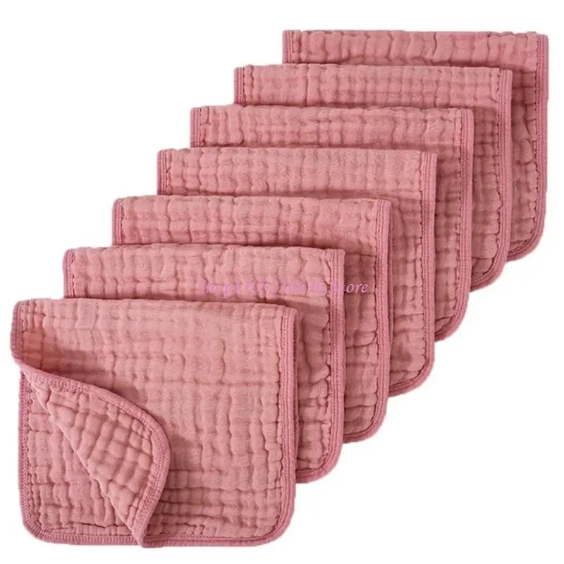 R6FD 6Pcs Baby Saliva Towels Soft Absorbent Burp Cloths 6-Layer for Bath & Burping
