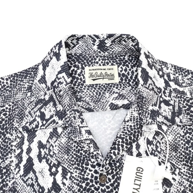 HEAVY INDUSTRY WACKO MARIA New Cuban Collar Classic Snake Hawaii Long Sleeve Shirt Best Quality Men's Women's Brand Shirts