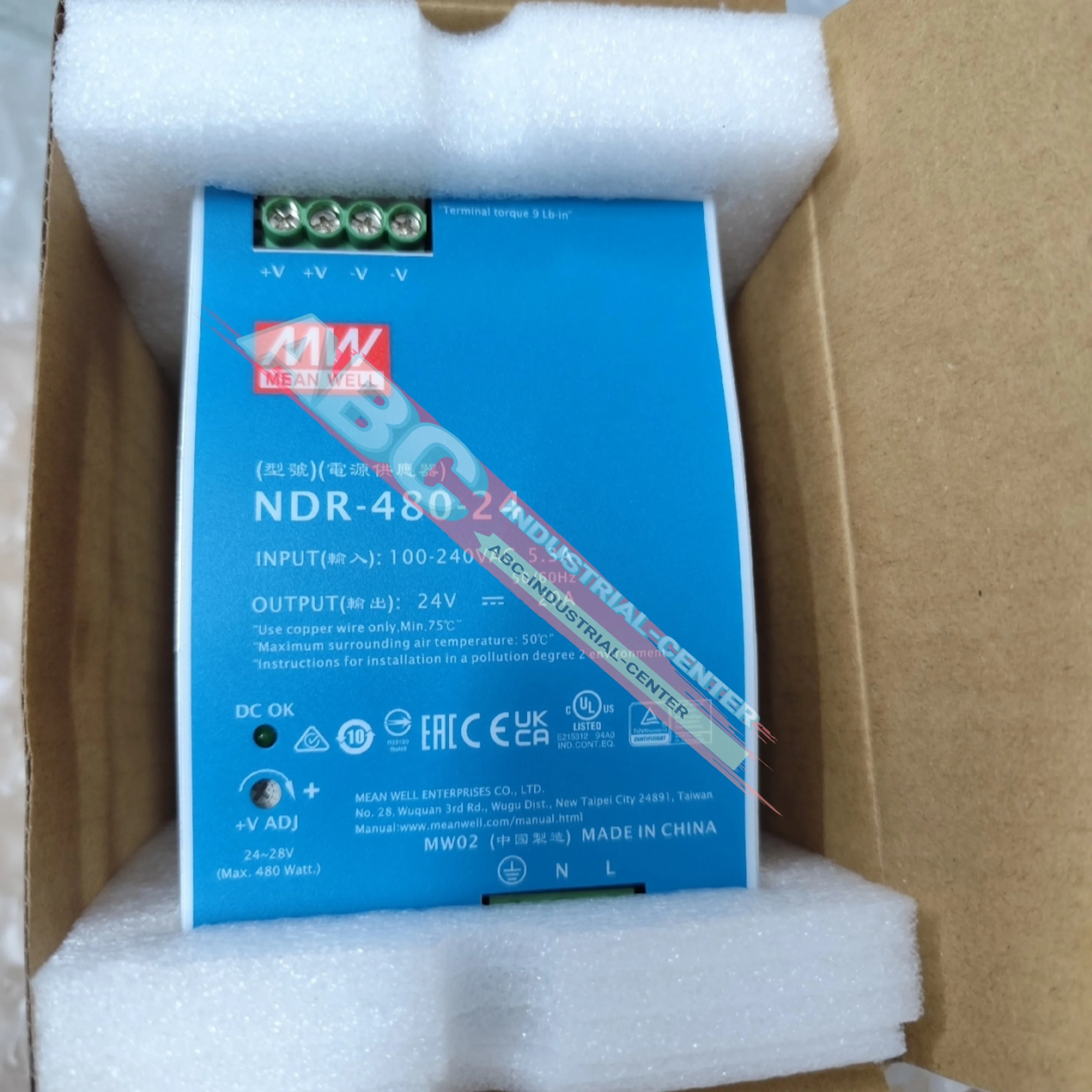 스위치 전원 공급 장치 100% 새 NDR-480-24 |   24V NDR-480-48(24V NDR-480-48) |   48V를 한국어로 번역하세요.