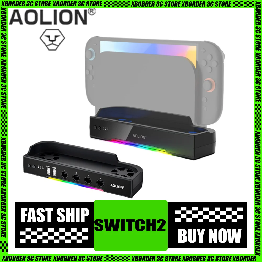 

Switch2 Host Cooling Base NGC HUB Expands Cooling Bass Noise Reduction NS2 Host Large Base RGB Lighting Effect Wall Bracket Gift