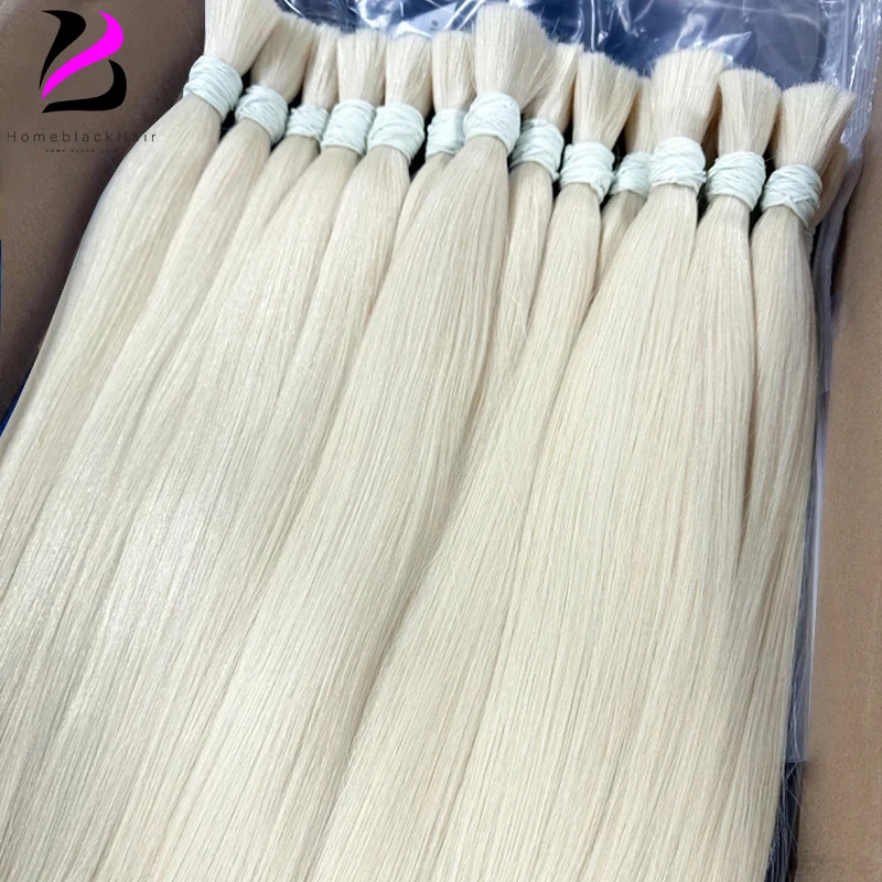 Human Hair Bulk 613 No Weft Vietnamese Hair Virgin Remy Straight Hair Bulk 12-30inch 100%  99j Real Natural Hair Extension Grey