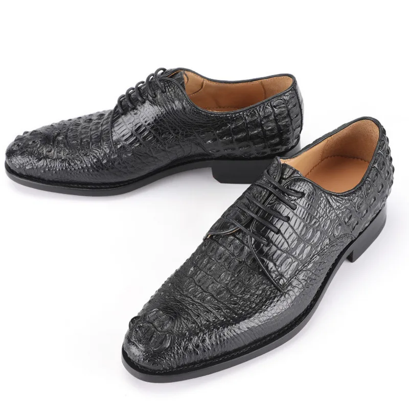 

New Thai Crocodile Formal Casual Men's Walking Male Shoes Light Luxury Leather Suede Low Cut Loafers Men Sneakers Leather Shoes