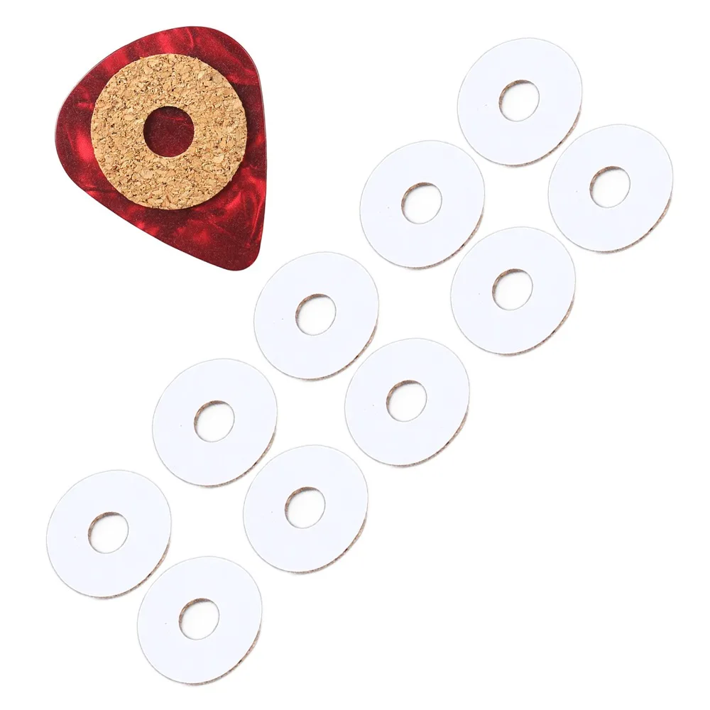 20PCS 18mm/0.71inch Guitar Pick Grip Cork Round Shape Pick Handle Tape Self-Adhesive Wood Color Cork Pick Grips For Guitar